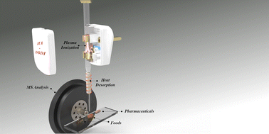 Graphical abstract: Low-cost heat assisted ambient ionization source for mass spectrometry in food and pharmaceutical screening