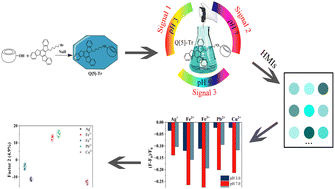 Graphical abstract: A fluorescent sensor array based on a single cucurbit[5]uril–truxene probe for simultaneous identification of five heavy metal ions