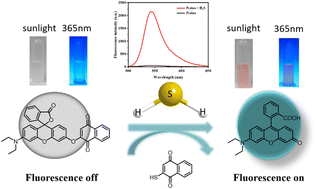 Graphical abstract: Synthesis of a fluorescent probe based on rhodol's highly selective recognition of H2S and its application in cells