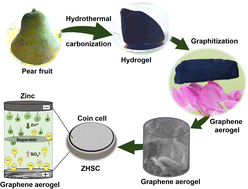 Graphical abstract: Waste biomass-based 3D graphene aerogels for high performance zinc-ion hybrid supercapacitors