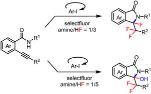 Graphical abstract: Hypervalent iodine catalysis enabled iterative multi-fluorination: not just a simple alternative for the electrochemical approach