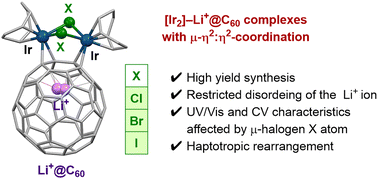 Graphical abstract: Dinuclear iridium complexes ligated by lithium-ion endohedral fullerene Li+@C60