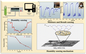 Graphical abstract: A high-performance flexible humidity sensor based on a TiO2–MWCNT nanocomposite for human healthcare applications