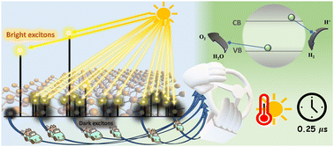 Graphical abstract: Temperature-driven journey of dark excitons to efficient photocatalytic water splitting in β-AsP