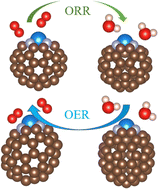 Graphical abstract: Computational screening on azafullerene-supported bifunctional single-atom catalysts for oxygen evolution and reduction reactions