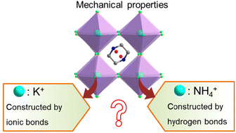 Graphical abstract: B-site substitution effects on the mechanical properties of halide perovskites [C4H12N2][BCl3]·H2O (B = NH4+; K+)