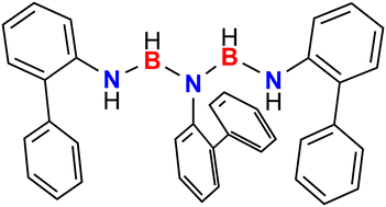 Graphical abstract: Efficient synthesis of an unsupported aryl substituted iminoborane chain (HNArBH)2NAr (Ar = [1,1′-biphenyl]-2-yl)