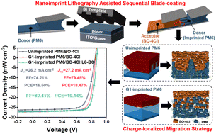 Graphical abstract: Modulation of charge migration and ink flow dynamics exceeding 19% efficiency for blade-coating pseudo-planar heterojunction organic solar cells