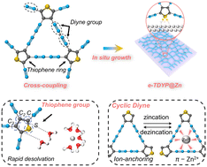 Graphical abstract: Weaving electron-rich alkynes: a durable in situ skin for stabilizing zinc anodes