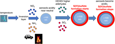 Graphical abstract: Multiphase sulfur chemistry facilitates particle growth in a cold and dark urban environment