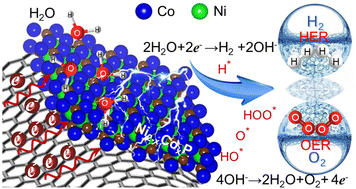 Graphical abstract: Bimetallic Ni2−xCoxP carbon nanofibers network: solid–solution alloy nano-architecture as efficient electrocatalyst for water splitting