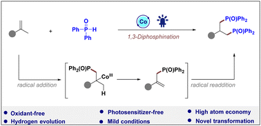 Graphical abstract: Visible light-induced cobalt-catalyzed 1,3-diphosphination of alkenes