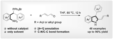Graphical abstract: A concise protocol for the synthesis of 2-alkenylindoles through [4 + 1] annulation of aminobenzyl phosphonium salts with acrylaldehydes
