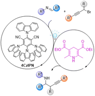 Graphical abstract: Photoredox-catalyzed chemo- and regioselective synthesis of homopropargyl amines via radical–radical cross-coupling