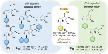 Graphical abstract: Chiral hydroxymethyl-1H,3H-pyrrolo[1,2-c]thiazoles: the search for selective p53-activating agents for colorectal cancer therapy