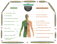 Graphical abstract: A review on electrode materials of supercapacitors used in wearable bioelectronics and implantable biomedical applications