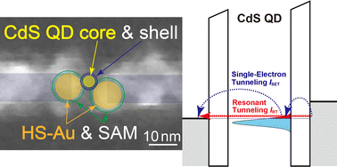 Graphical abstract: Resonant tunneling in a colloidal CdS semiconductor quantum-dot single-electron transistor based on heteroepitaxial-spherical Au/Pt nanogap electrodes