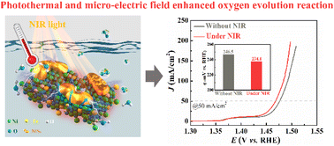 Graphical abstract: An enhanced electrocatalytic oxygen evolution reaction by the photothermal effect and its induced micro-electric field