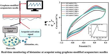 Graphical abstract: Highly sensitive biosensors for real-time monitoring of histamine at acupoint PC6 in rats based on graphene-modified acupuncture needles