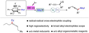 Graphical abstract: Photoredox/nickel dual-catalyzed deaminative cross-electrophile for allenylic alkylation with non-activated alkyl katritzky salts