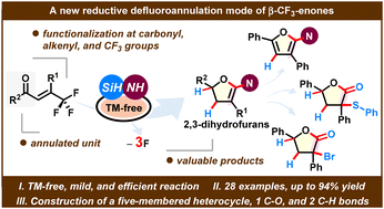 Graphical abstract: Multi-functionalization of β-trifluoromethyl enones enabled 2,3-dihydrofuran synthesis