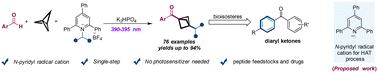 Graphical abstract: A HAT process of N-pyridyl radical cations for the synthesis of benzophenone-type bioisosteres