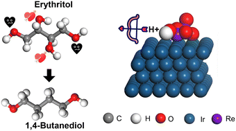 Graphical abstract: Mechanistic insights into C–O bond cleavage in erythritol during hydrodeoxygenation on an Ir–ReOx catalyst