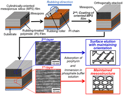 Graphical abstract: Nanostructural investigation of orthogonally stacked mesoporous silica films and their reactivity with phosphate buffer