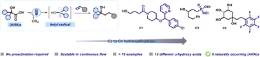 Graphical abstract: Synthesis of alcohols: streamlined C1 to Cn hydroxyalkylation through photoredox catalysis