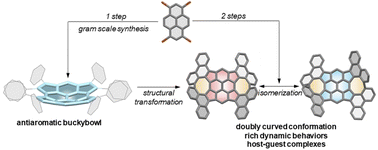 Graphical abstract: π-extended pyrenes: from an antiaromatic buckybowl to doubly curved nanocarbons with gulf architectures