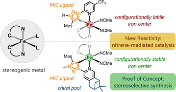 Graphical abstract: Stereogenic-at-iron mesoionic carbene complex for enantioselective C–H amidation