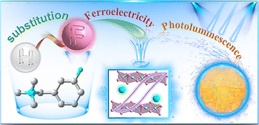 Graphical abstract: The H/F substitution strategy can achieve large spontaneous polarization in 1D hybrid perovskite ferroelectrics
