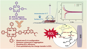 Graphical abstract: Insight into the charge transfer behavior of an electrochemiluminescence sensor based on porphyrin–coumarin derivatives with a donor–acceptor configuration