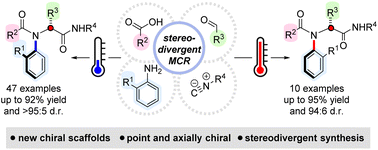 Graphical abstract: A stereodivergent multicomponent approach for the synthesis of C–N atropisomeric peptide analogues