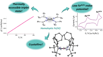 Graphical abstract: A homoleptic Fe(iv) ketimide complex with a low-lying excited state