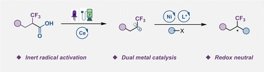 Graphical abstract: Redox-neutral decarboxylative coupling of fluoroalkyl carboxylic acids via dual metal photoelectrocatalysis