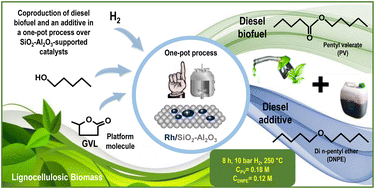 Graphical abstract: Concurrent production of diesel valeric biofuel and a fuel additive in a one-pot process over SiO2–Al2O3-supported catalysts: influence of the Si/Al ratio