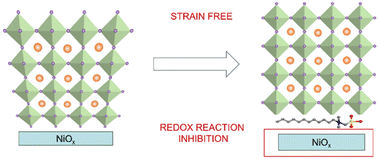 Graphical abstract: Surface engineering to mitigate compressive stress and detrimental reactions in NiOx-based inverted perovskite solar cells