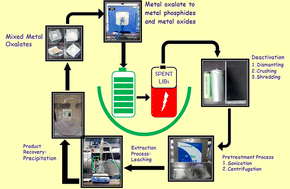 Graphical abstract: Environment-friendly acids for leaching transition metals from spent-NMC532 cathode and sustainable conversion to potential anodes