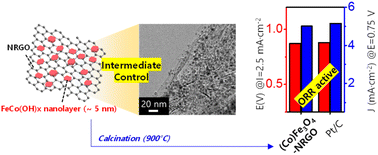 Graphical abstract: Scalable synthesis of N-doped graphene-oxide-supported FeCo(OH)x nanosheets for efficient Co-doped Fe3O4 nanoparticle-based oxygen reduction reaction electrocatalysis