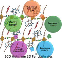 Graphical abstract: Guest-dependent spin transitions in Hofmann-like FeII SCO metal–organic frameworks: hints from quantum chemistry calculations