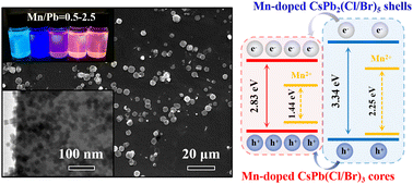 Graphical abstract: Environmentally stable Mn-doped CsPbX3@CsPb2X5 core–shell materials with efficient energy transfer