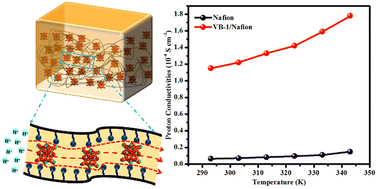 Graphical abstract: A [V6B20]-based architecture incorporating two types of organic amine ligands: innovative additives for enhancing the proton conductivity of Nafion membrane