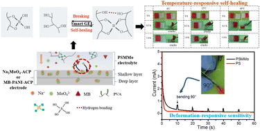 Graphical abstract: A self-healing and deformation responsive supercapacitor fabricated using a smart gel polymer electrolyte and a redox-activated electrode