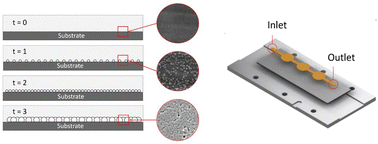 Graphical abstract: Microreactor assisted soft lithography of nanostructured antimony sulfide thin film patterns: nucleation, growth and application in solid state batteries