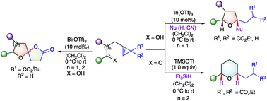 Graphical abstract: Lewis acid-promoted cascade reactions of cyclopropenes: a unified approach to stereoselective synthesis of cyclic ethers and oxaspirolactones