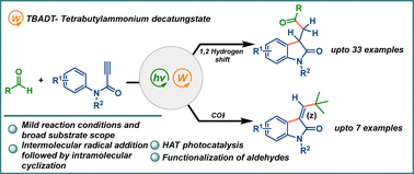Graphical abstract: A TBADT-enabled photo-induced radical cyclization pathway: concise access to functionalized oxindoles