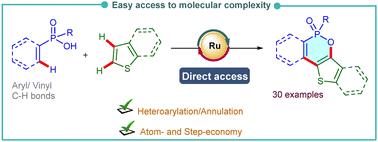 Graphical abstract: Cascade heteroarylation/annulation of arylphosphonic acid monoesters with benzothiophenes: access to benzothieno-fused oxaphosphacycles