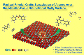 Graphical abstract: Radical-Friedel–Crafts benzylation of arenes over a metallic–basic bifunctional MoO2 surface