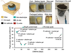 Graphical abstract: Small-scale, long-duration, and biodegradable zinc–air batteries